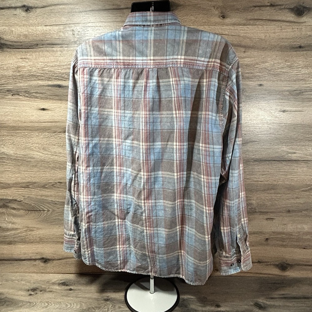Tommy Bahama Shirt Mens XL Blue Gray Red Plaid Long Sleeve Button Up Casual Work - Picture 2 of 8